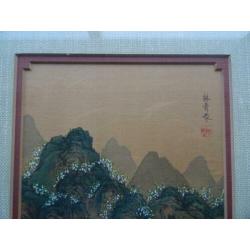 Antiek Chinees schilderij (Aquarel) rond 1900