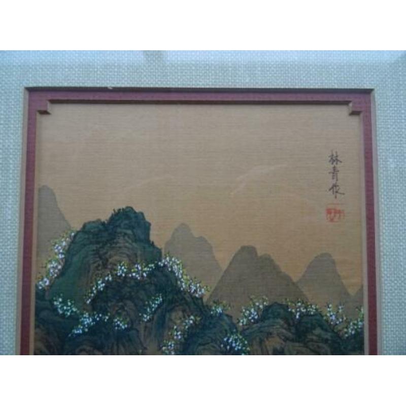 Antiek Chinees schilderij (Aquarel) rond 1900