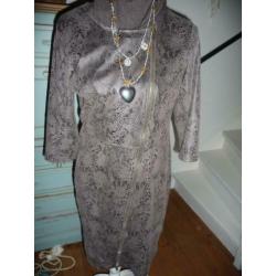 suedine print jurk maat l
