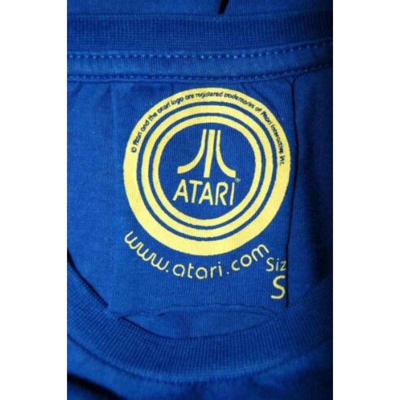 ATARI t-shirt, vintage, retro shirt, blauw - geel, Mt. S