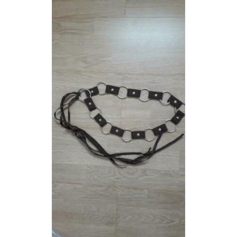 Nieuw costes beige bruin leopard shirt en riem mt m