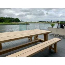 Massief eiken tuintafel buitentafel