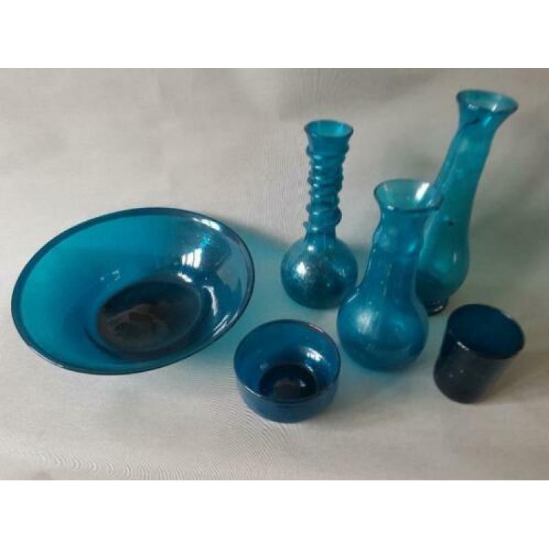 6 Stuks antiek glas