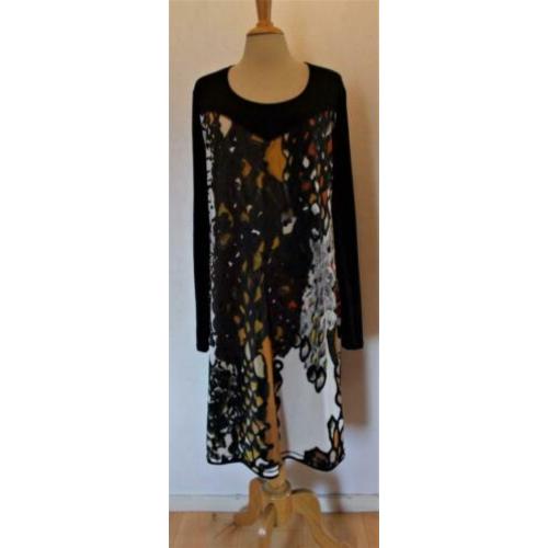 Mooie zwarte print jurk van Studio Therapy (Italy)! 42