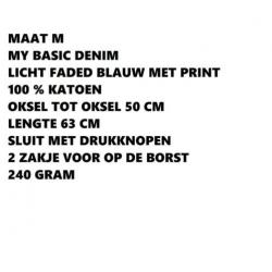 Maat m - my basic denim - licht blauw katoenen shirt