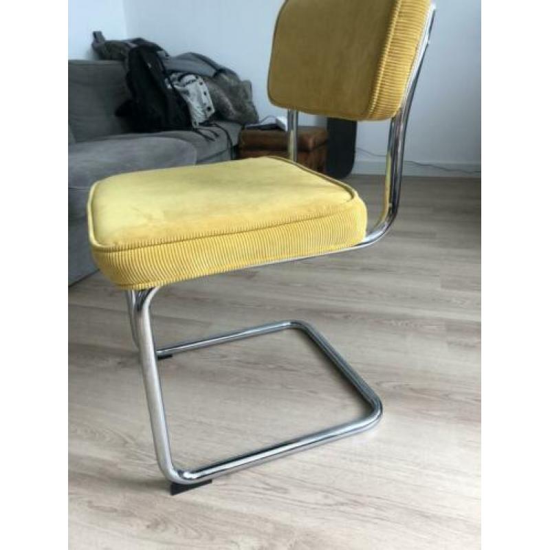 Oker gelen stoelen 4 stuks