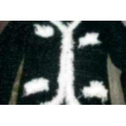 Jasje/vestje mt S/M studs op schouders, zwart/wit materiaal