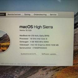 MacBook Air 13" 1.6GHz i5 4GB RAM 128GB SSD 1 jaar GARANTIE