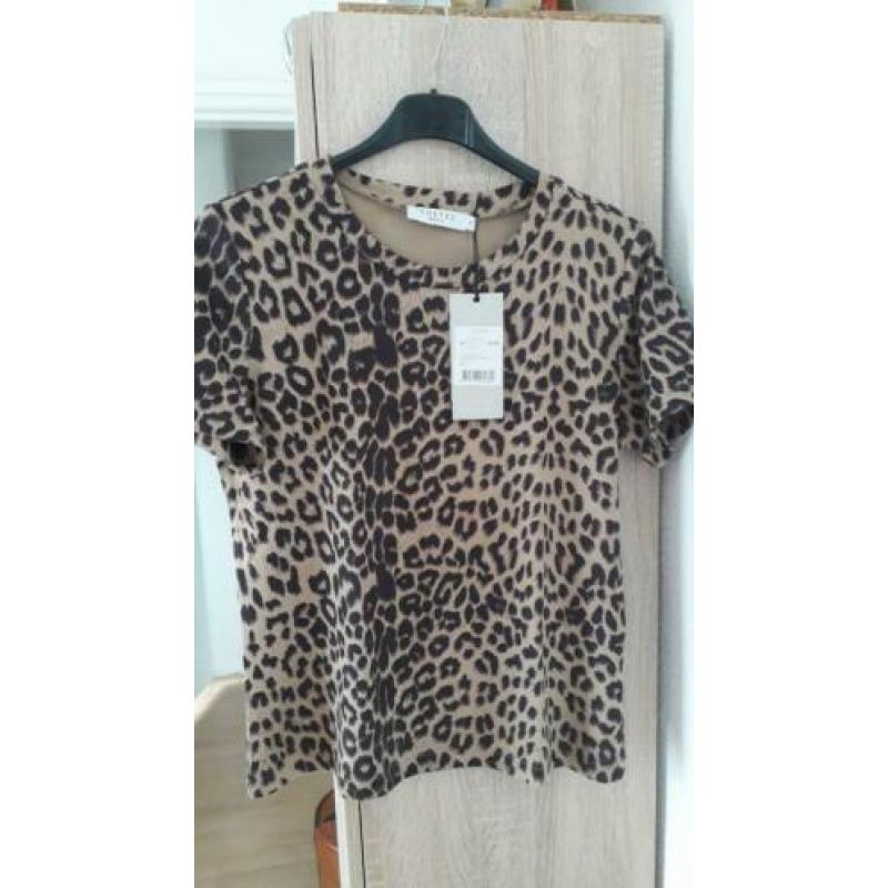 Nieuw costes beige bruin leopard shirt en riem mt m