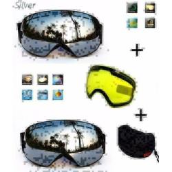 Stoere luxe Ski bril met verwisselbare dubbele extra lens !!