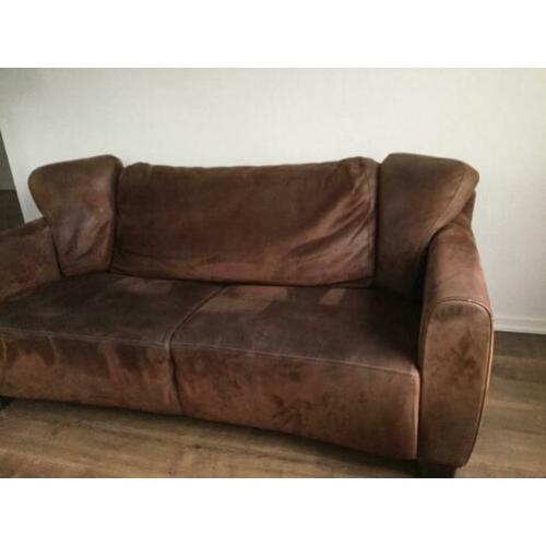 Leder bank 2.5 zits met fortuil