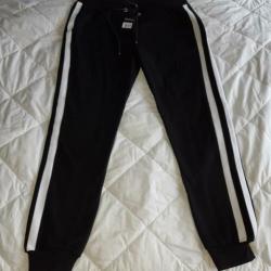 Urban Classics jogger joggingbroek zwart witte bies maat L