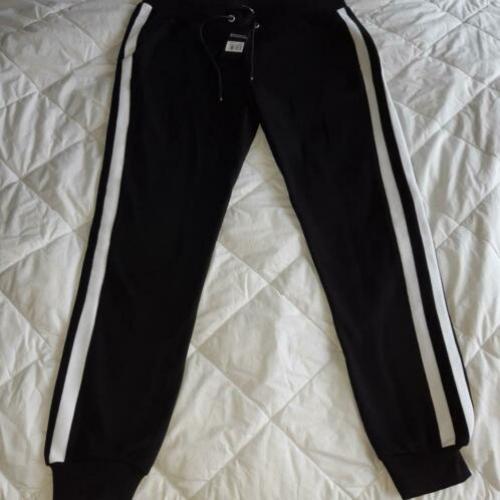 Urban Classics jogger joggingbroek zwart witte bies maat L