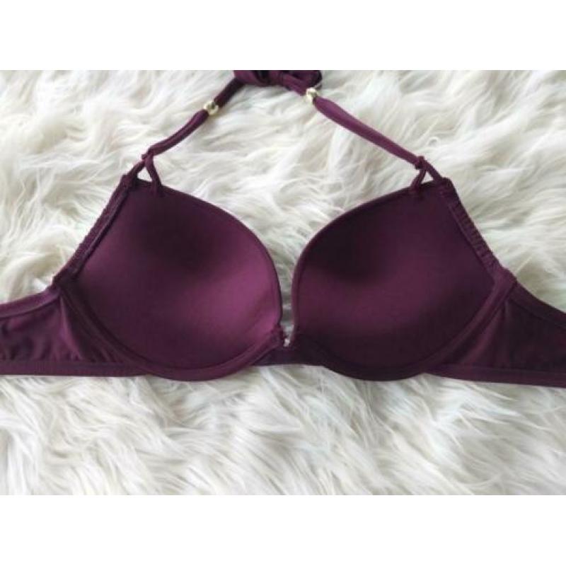 Donkerpaarse push up bikini van Hunkemoller maat 80A
