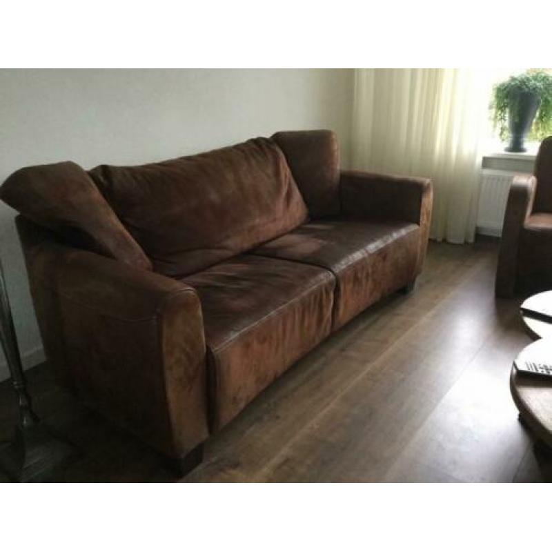 Leder bank 2.5 zits met fortuil