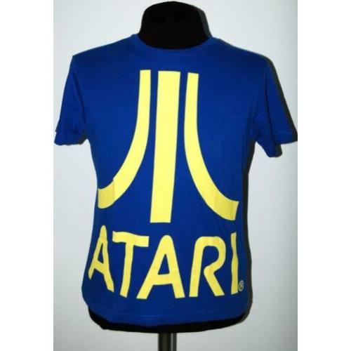 ATARI t-shirt, vintage, retro shirt, blauw - geel, Mt. S
