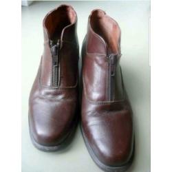 Vintage bruine leren schoenen laarsjes 38 de bijnkorf