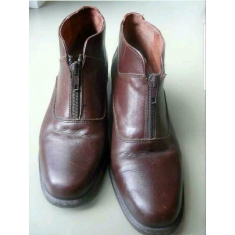 Vintage bruine leren schoenen laarsjes 38 de bijnkorf