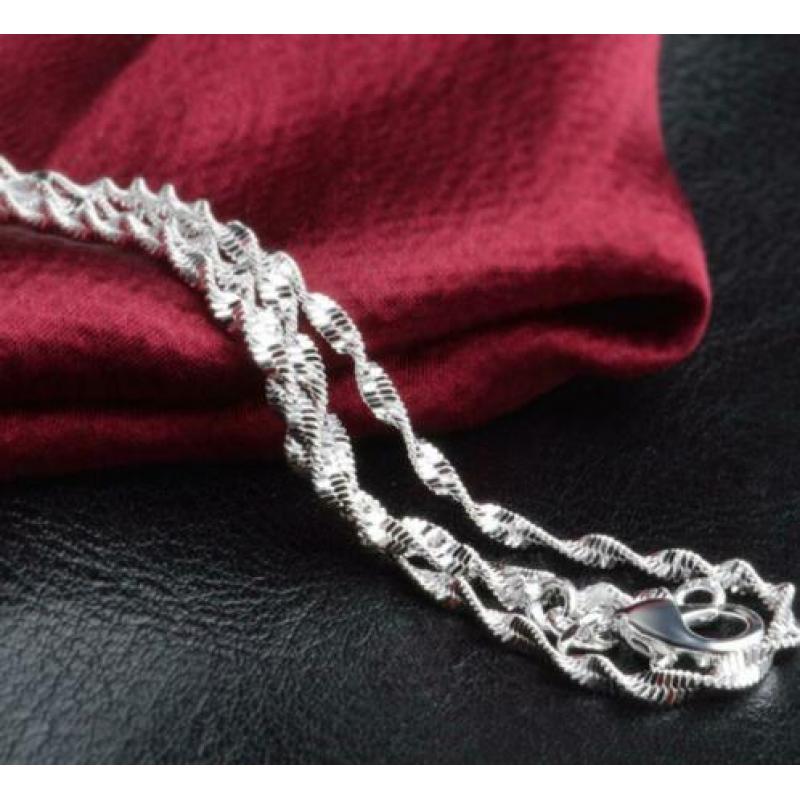 925 Sterling Zilveren Choker Ketting van 55 cm Nieuw