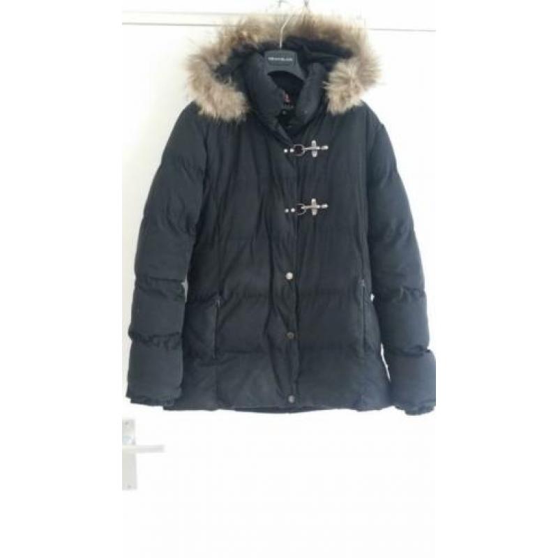 Zwarte adrexx fad dustcoat maat m afneembare cappuchon