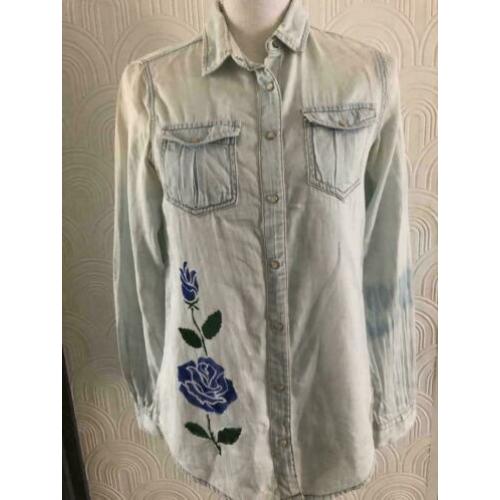 Maat m - my basic denim - licht blauw katoenen shirt