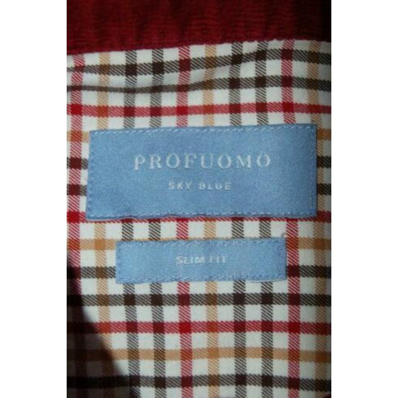 NIEUW PROFUOMO overhemd, geruit shirt, multicolor, Mt. 38