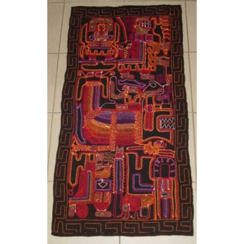 Prachtig Maya- of Azteken- handgemaakt kleed