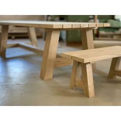 Massief eiken tuintafel buitentafel
