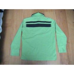 RIVERWOODS groen poloshirt met blauwe kraag - vrij breed mod