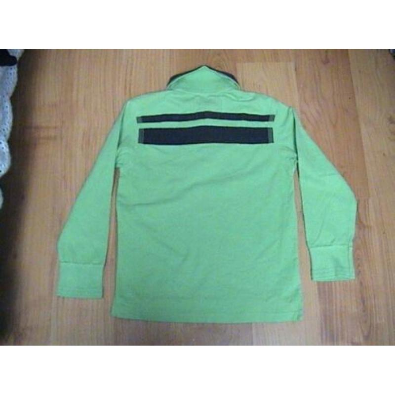 RIVERWOODS groen poloshirt met blauwe kraag - vrij breed mod