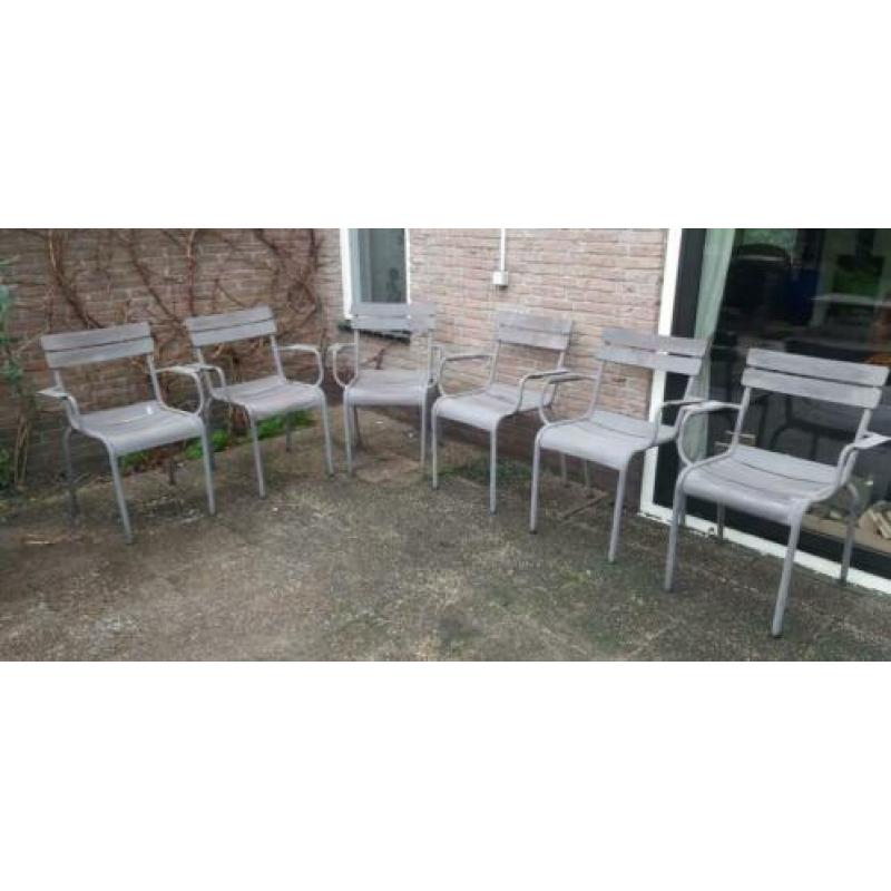 6 design tuinstoelen - aluminium (met poedercoating)