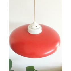 Mid-Century opaline glas en metalen Pendant hanglamp