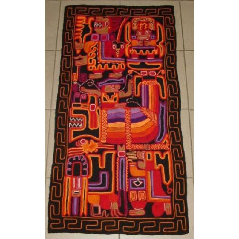 Prachtig Maya- of Azteken- handgemaakt kleed