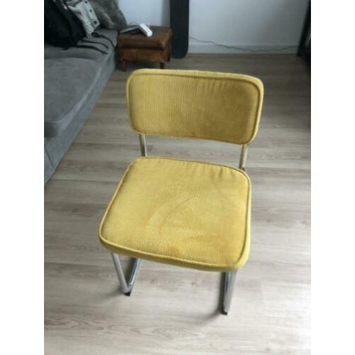 Oker gelen stoelen 4 stuks