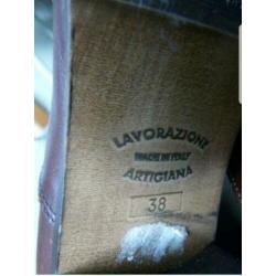 Vintage bruine leren schoenen laarsjes 38 de bijnkorf