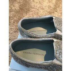 CHIARA FERRAGNI espadrilles, maat 39 zilverkleurig