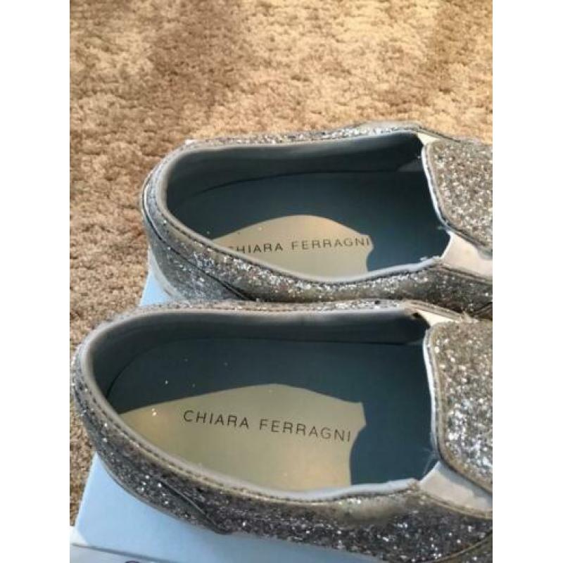 CHIARA FERRAGNI espadrilles, maat 39 zilverkleurig