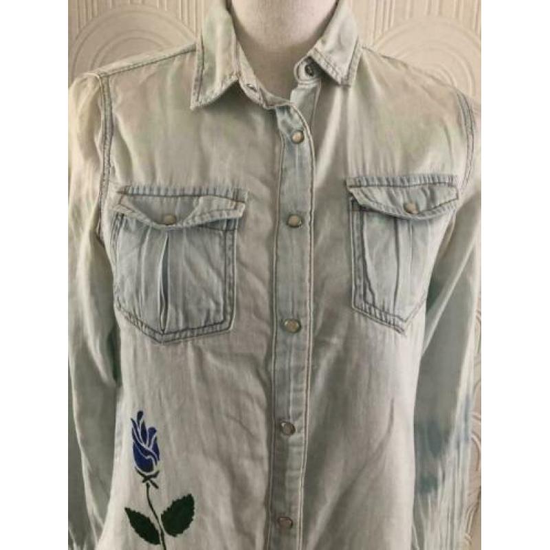 Maat m - my basic denim - licht blauw katoenen shirt