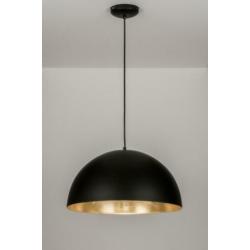 hanglamp retro aluminium 50cm zwart bruin karamel goud lamp