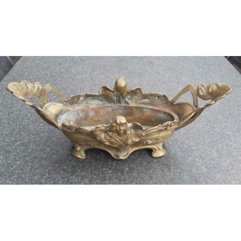 Art Nouveau stijl koperen zware jardiniere