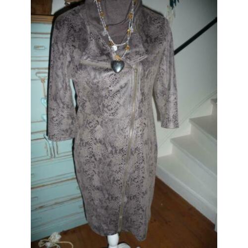 suedine print jurk maat l