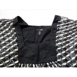 Zwart Wit ovaaltje blouse maat 38 met vlinder mouwen