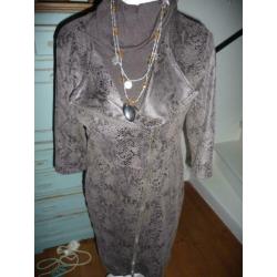 suedine print jurk maat l