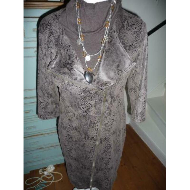 suedine print jurk maat l