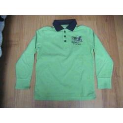 RIVERWOODS groen poloshirt met blauwe kraag - vrij breed mod