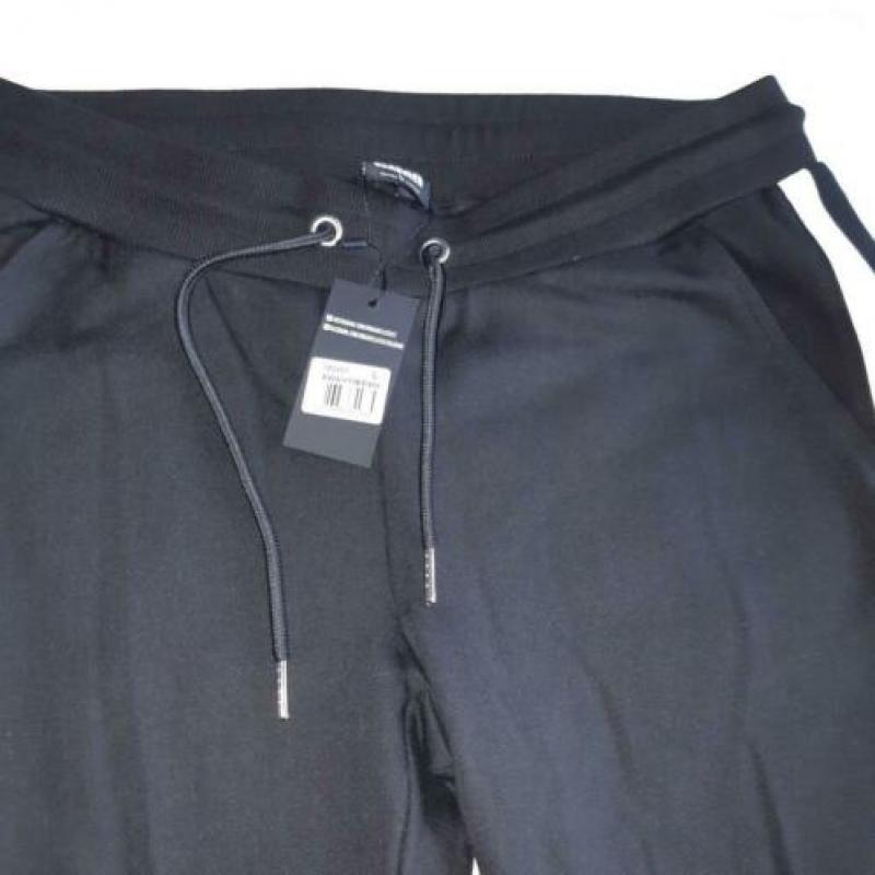 Urban Classics jogger joggingbroek zwart witte bies maat L