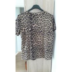 Nieuw costes beige bruin leopard shirt en riem mt m