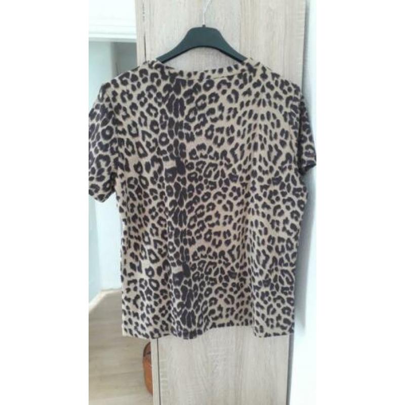 Nieuw costes beige bruin leopard shirt en riem mt m