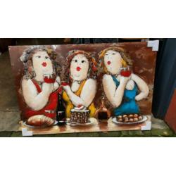 Diverse metalen 3D wandborden schilderijen