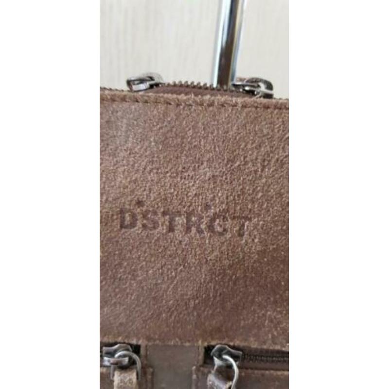 District aktetas werktas laptoptas ruw leer bruin